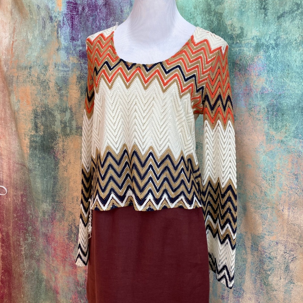📍Signature Studio CUTE zigzag Design knitted Top